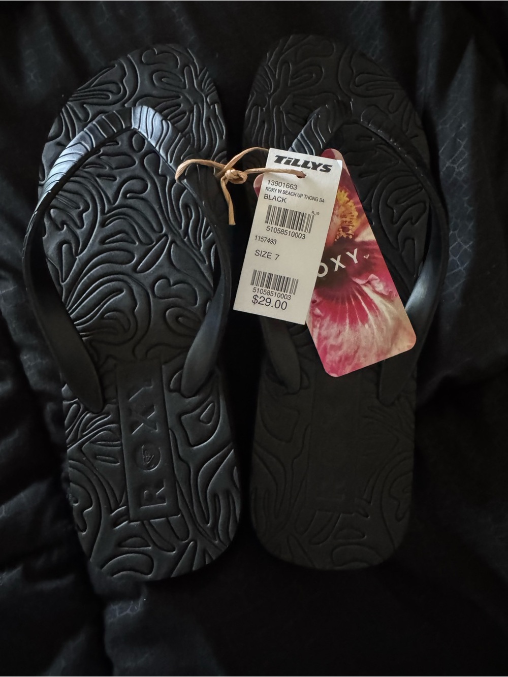 Roxy Black Platform NWT Flip Flop Sandals 7